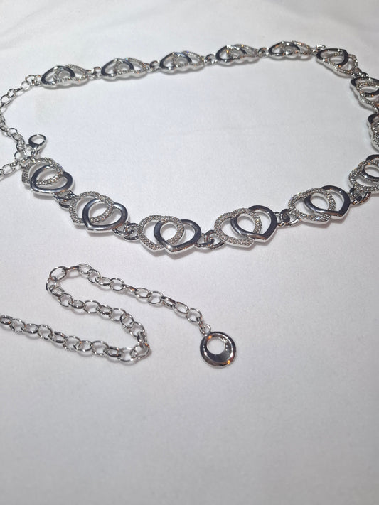 Cinturon corazones strass